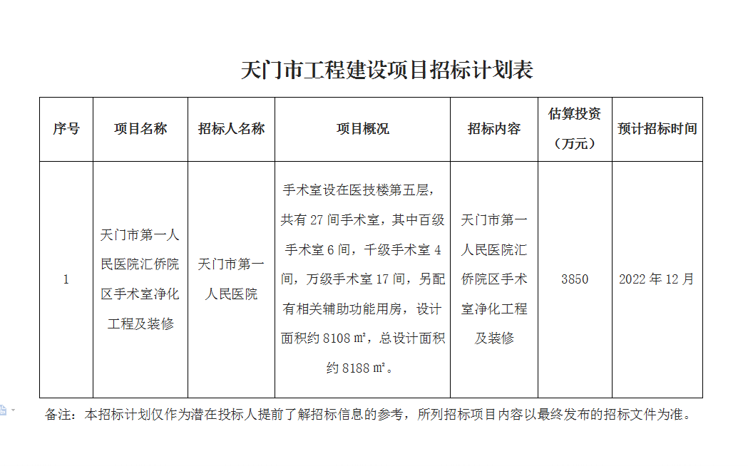 天门市第一人民医院汇侨院区手术室净化工程及装修.png